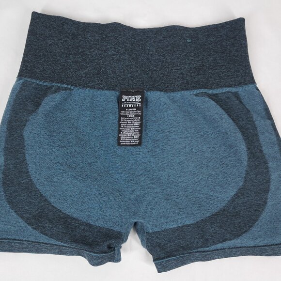 PINK Victoria’s Secret Active Seamless Workout Shortie Green Black Medium - Picture 4 of 5